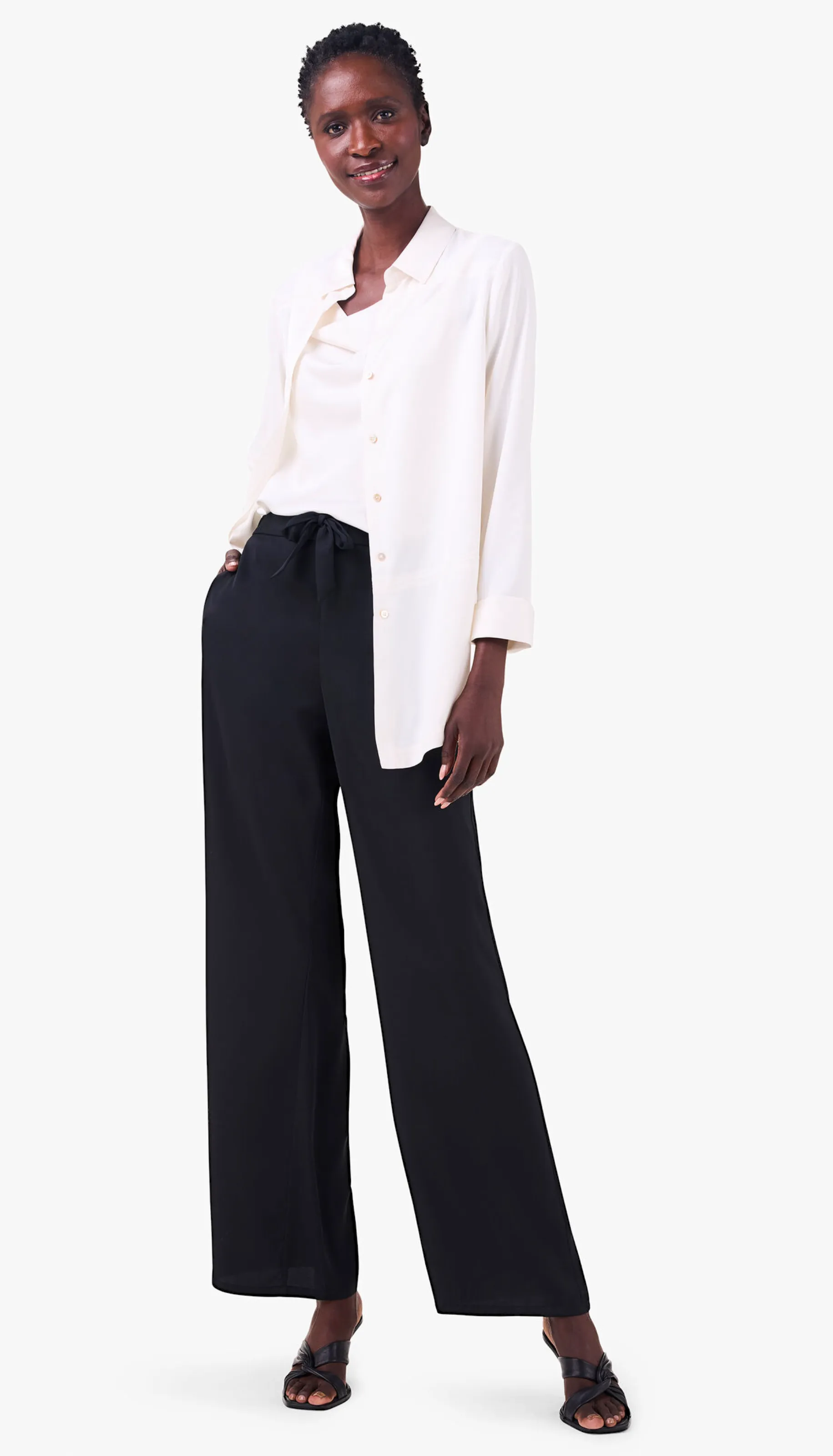 30.5" Crepe Wide Leg Pant