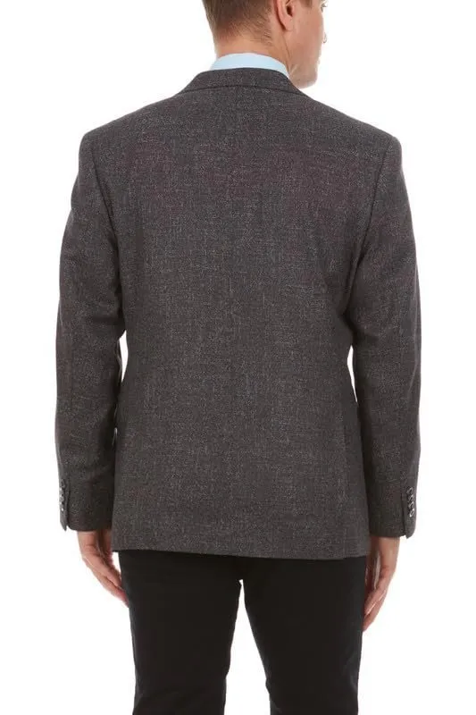 Adam Baker Men's Single Breasted Modern Fit Blazer/Sport Coat - Charcoal