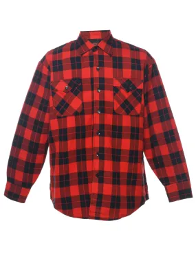 Black & Red Plaid Classic 1990s Shirt - L