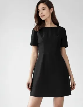 Black Off-Shoulder A-Line Dress