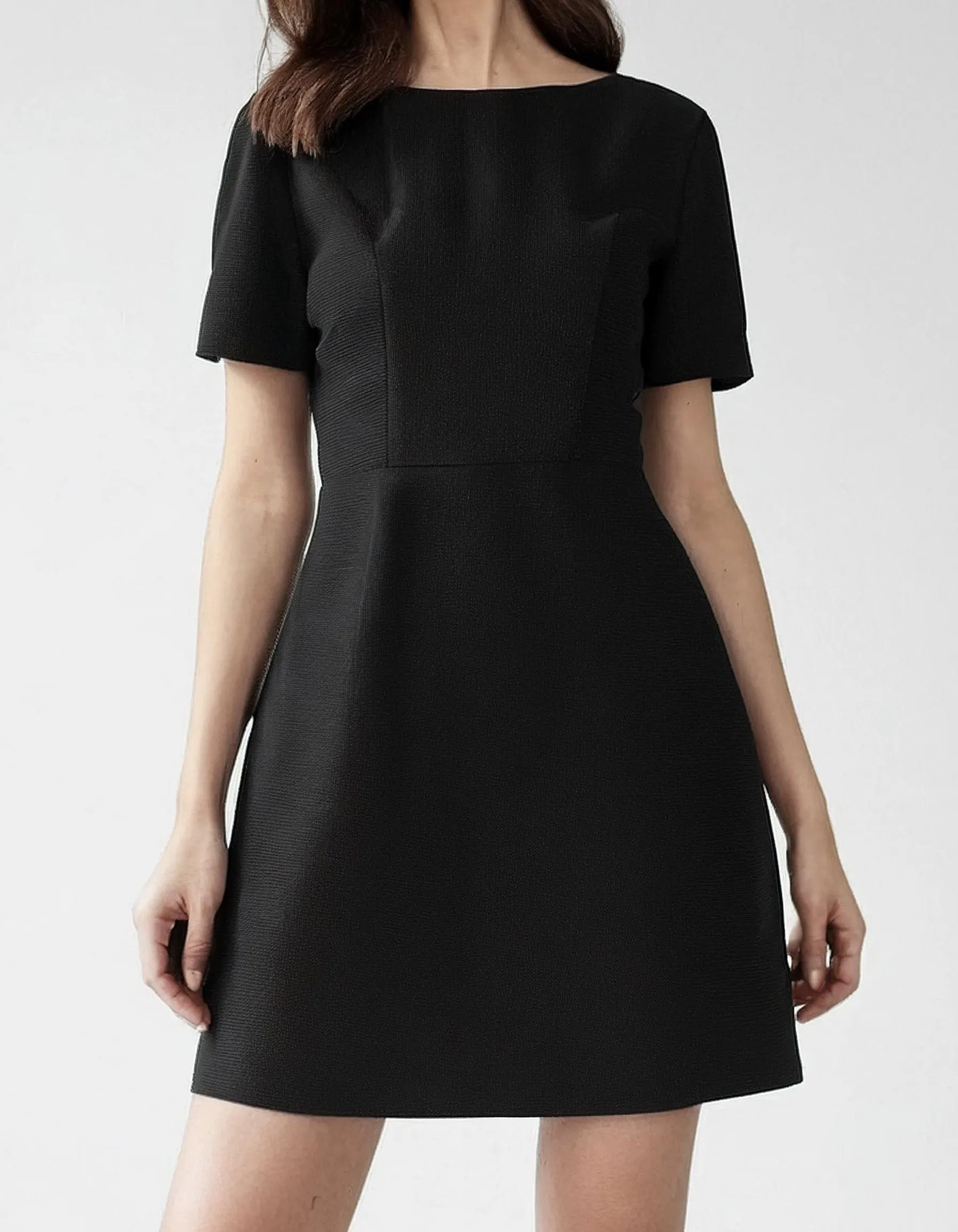 Black Off-Shoulder A-Line Dress