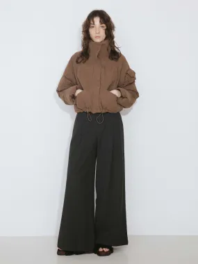 Black Slim Wide Leg Trousers