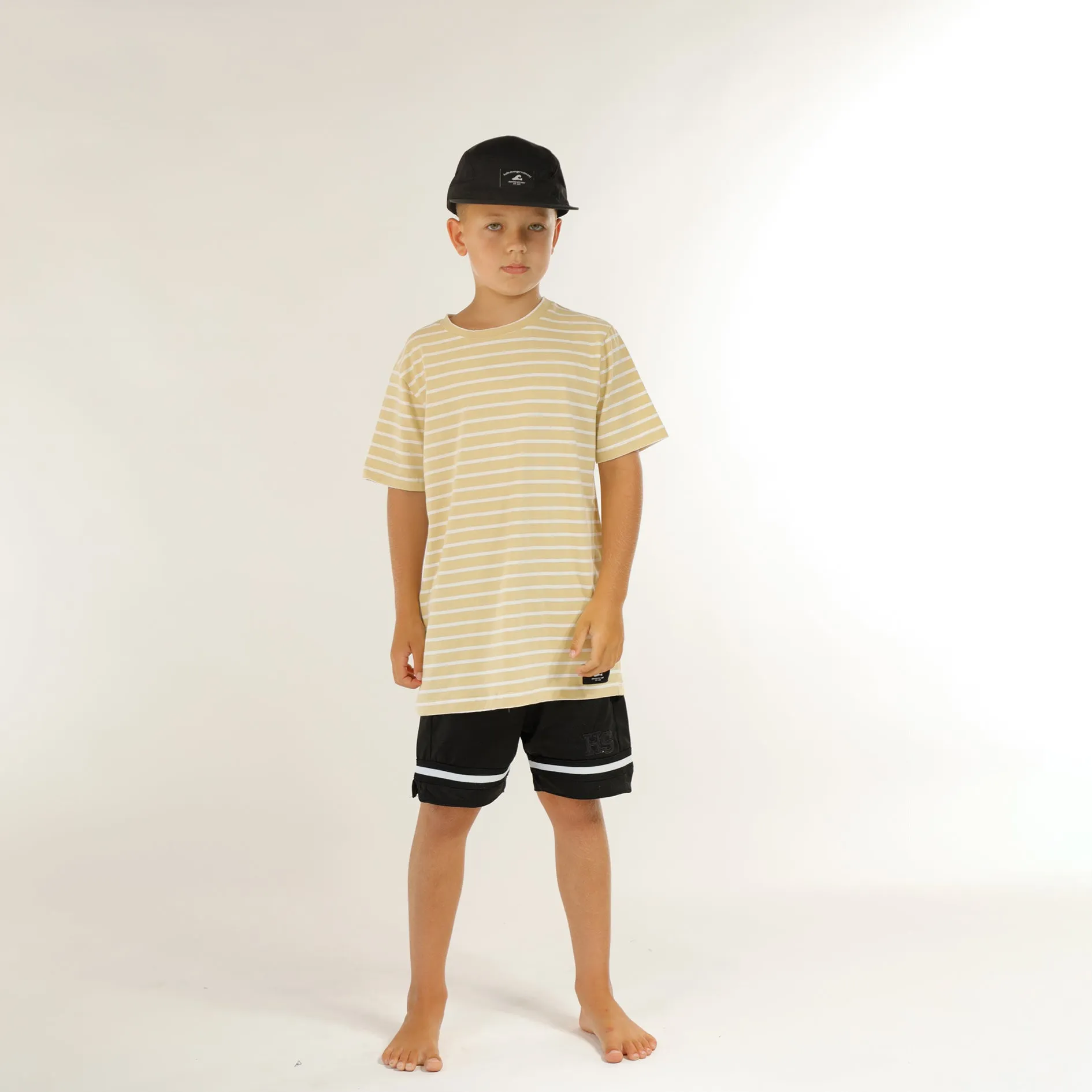 BOYS SS CLASSICS TEE - Gold Stripe