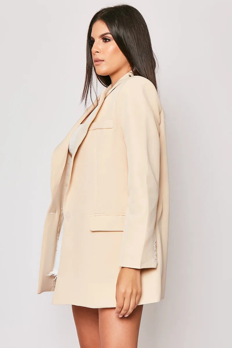 Breanna - Nude Tailored Oversized Blazer