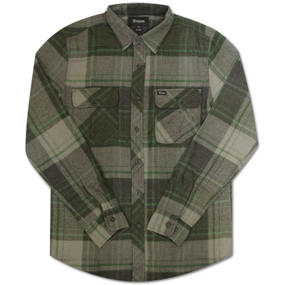 Brixton Bowery Long Sleeve Flannel Shirt Forest Green