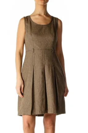 Brown Bohemian A-Line Dress