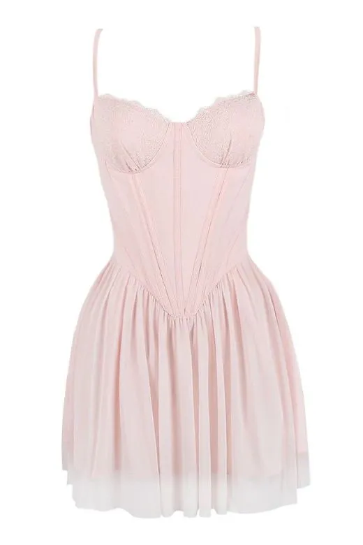 Carolina Bodycon Mini Dress - Dusty Pink