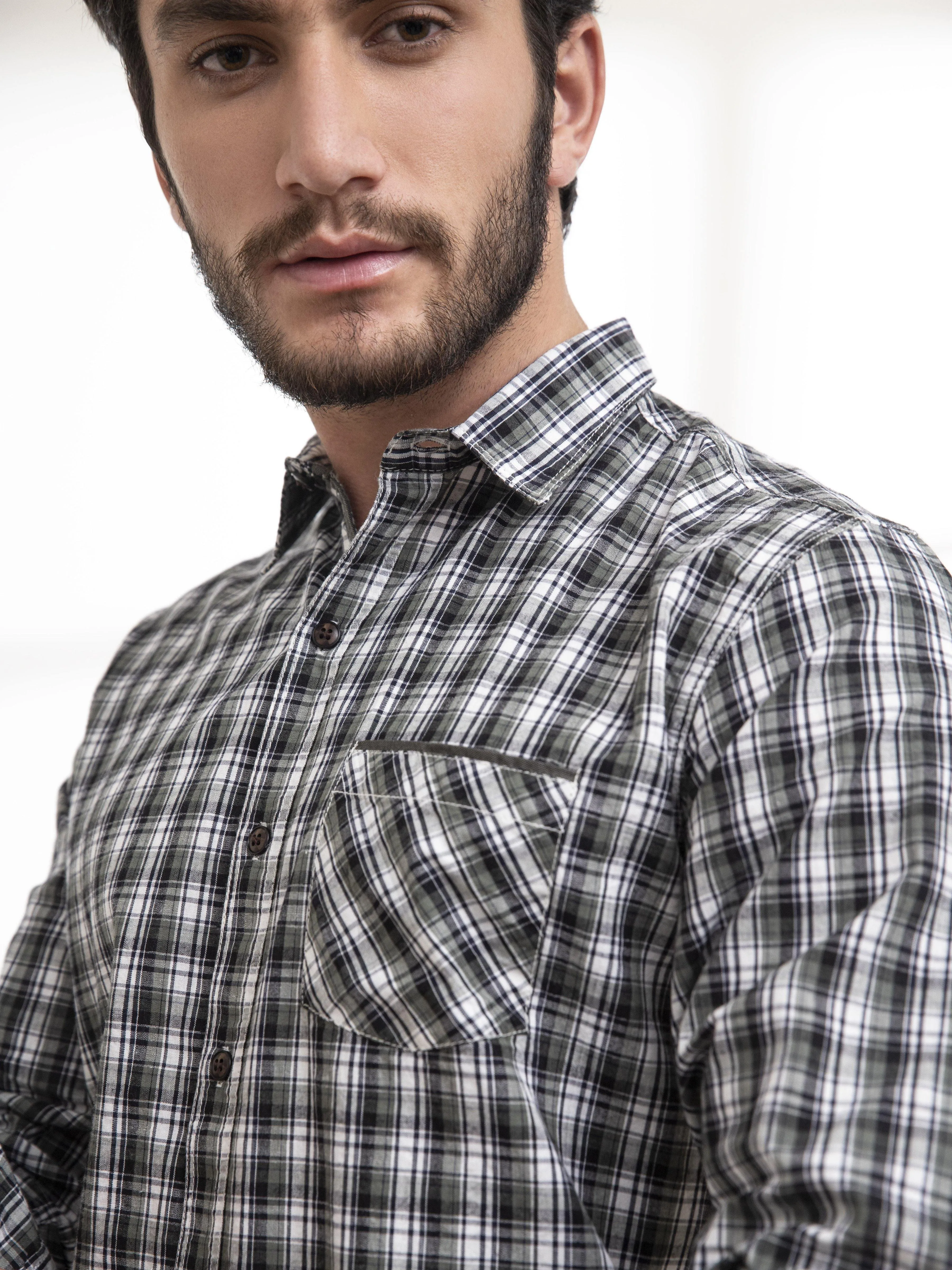 CASUAL SHIRTS FULL SLEEVE GREEN CHECK