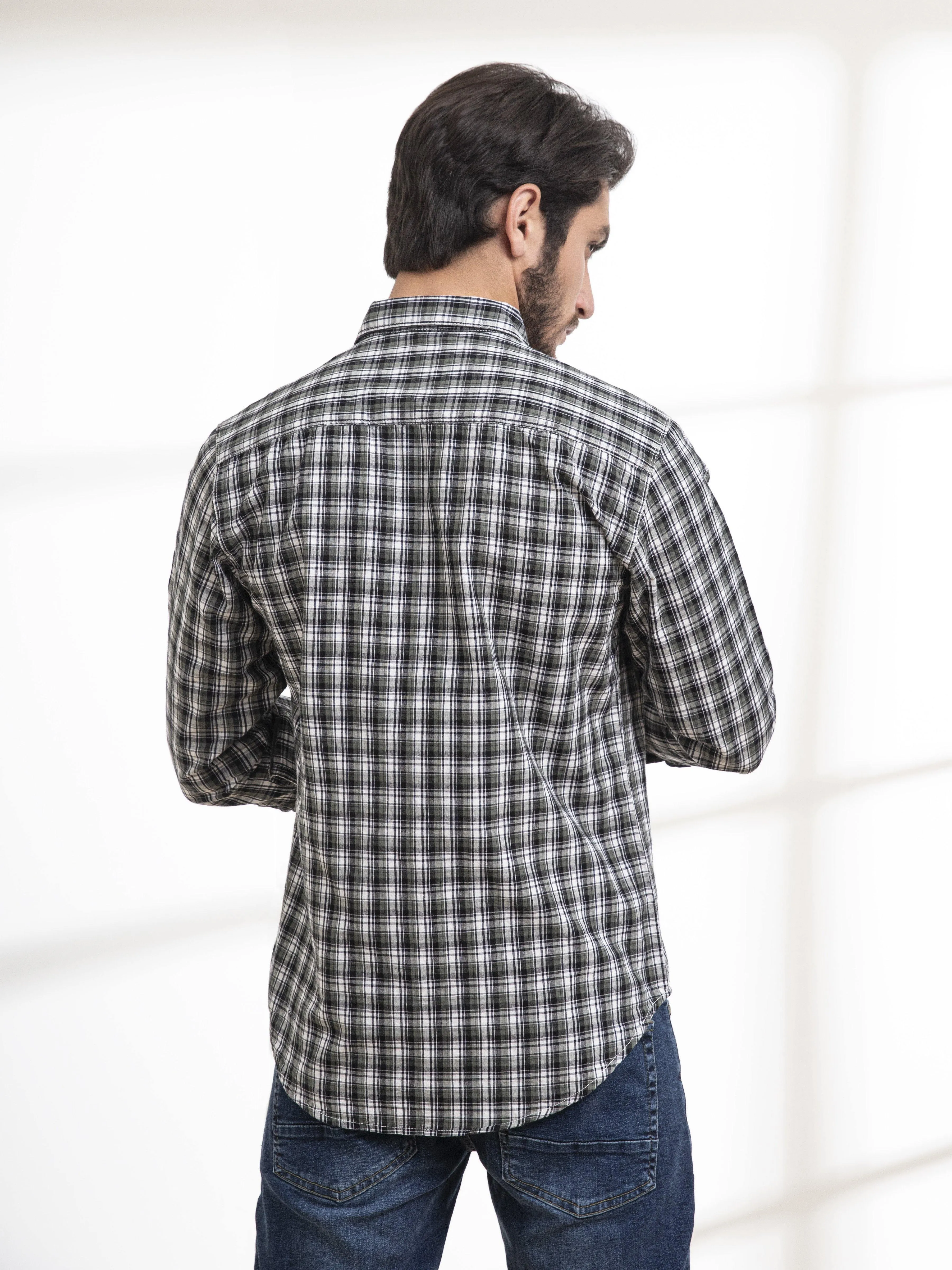 CASUAL SHIRTS FULL SLEEVE GREEN CHECK