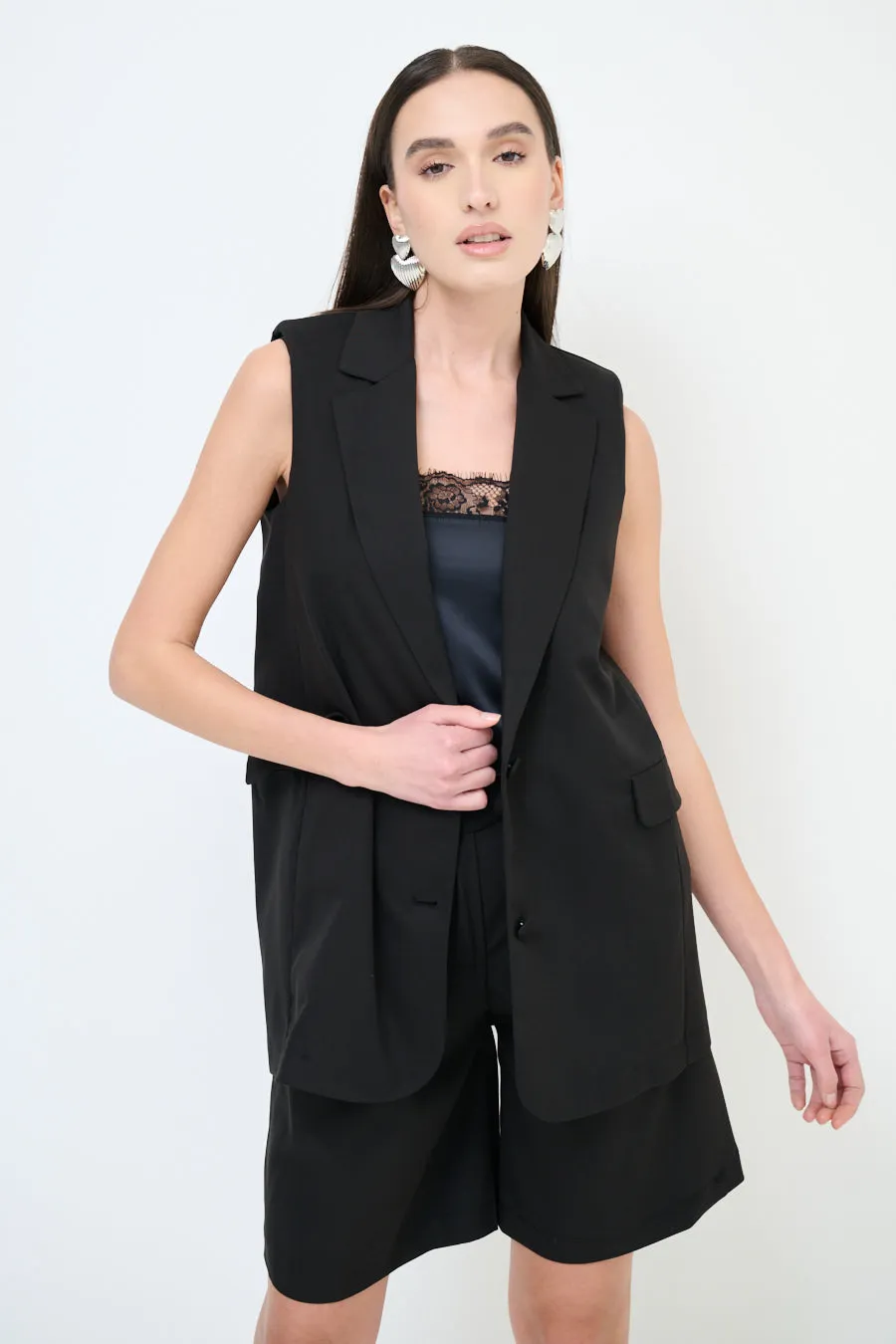 Classic tailored long vest wholesale