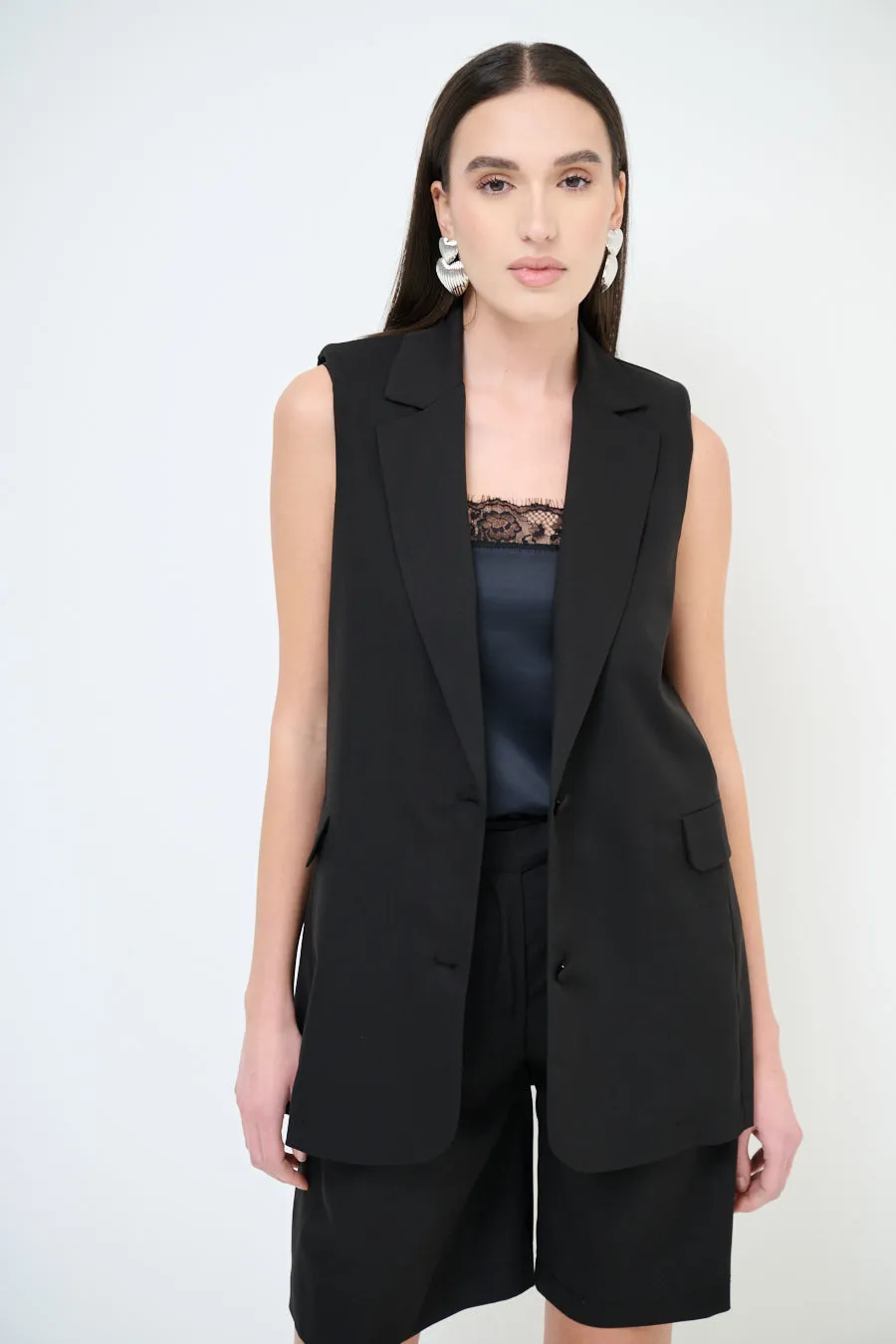 Classic tailored long vest wholesale