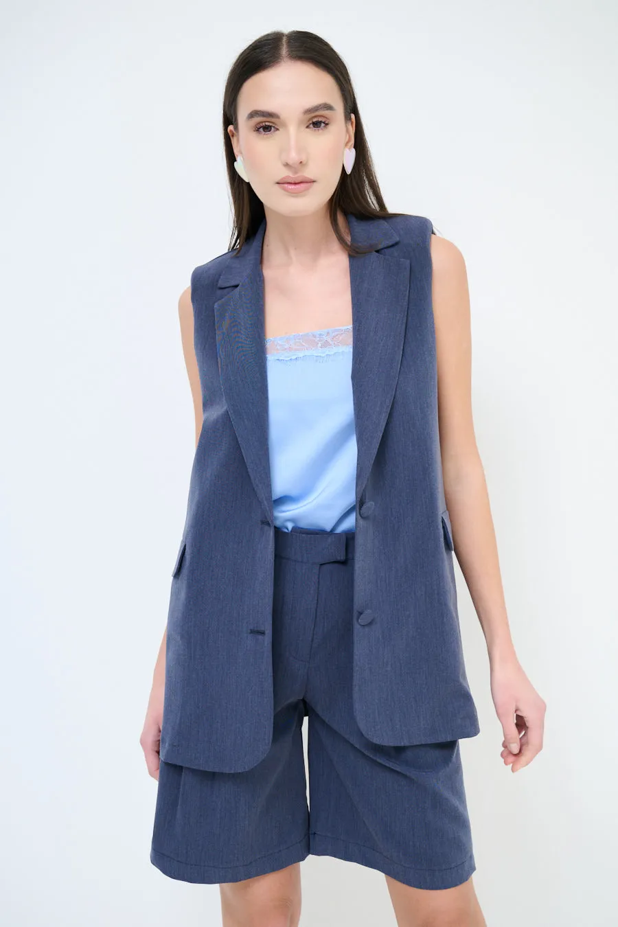 Classic tailored long vest wholesale