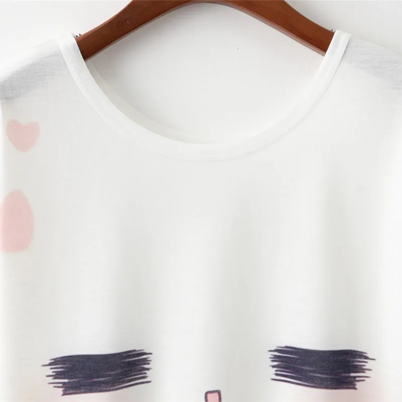 Cute Face Printed Tees