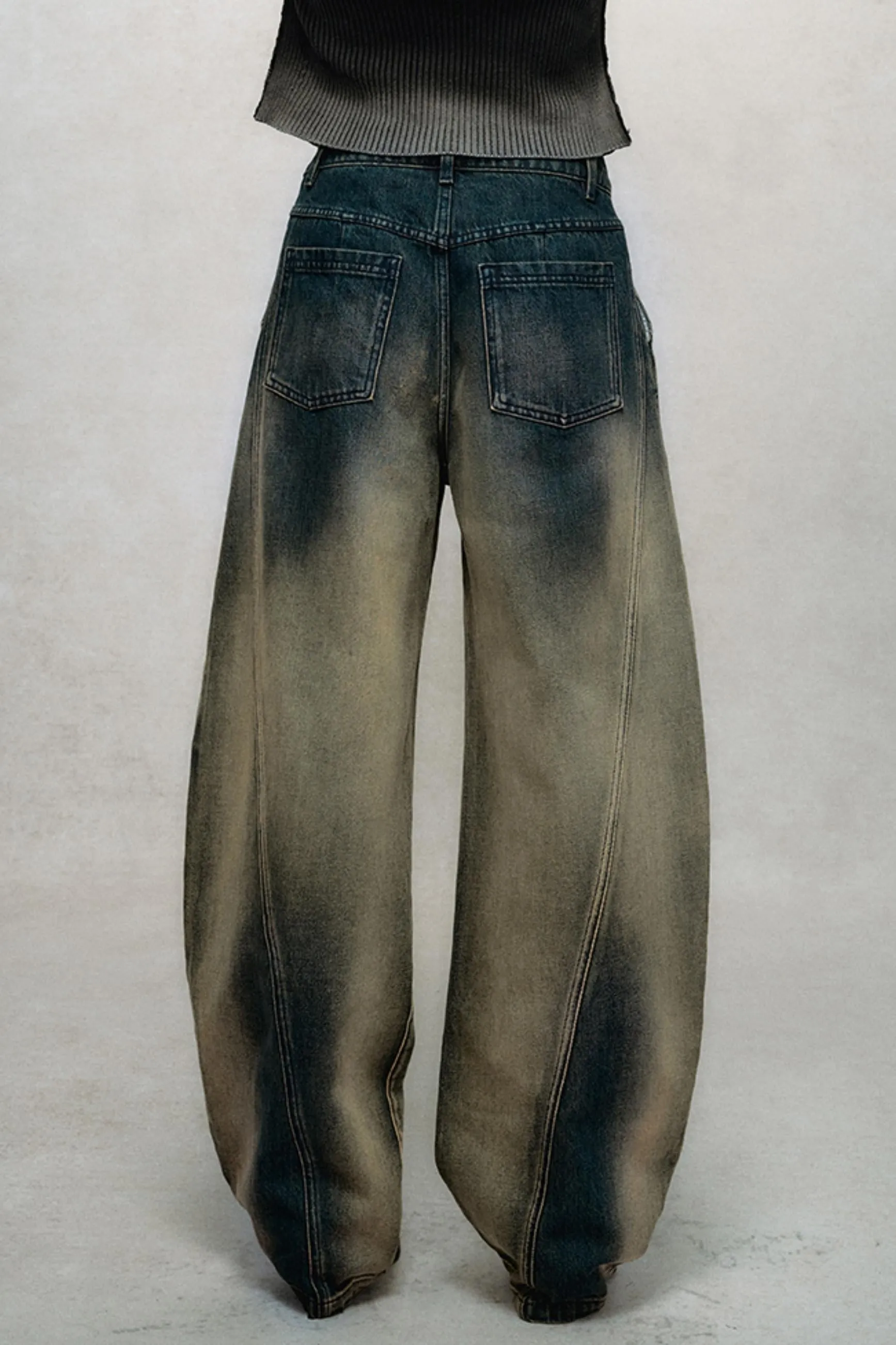 Distressed Relaxed Cotton Pants