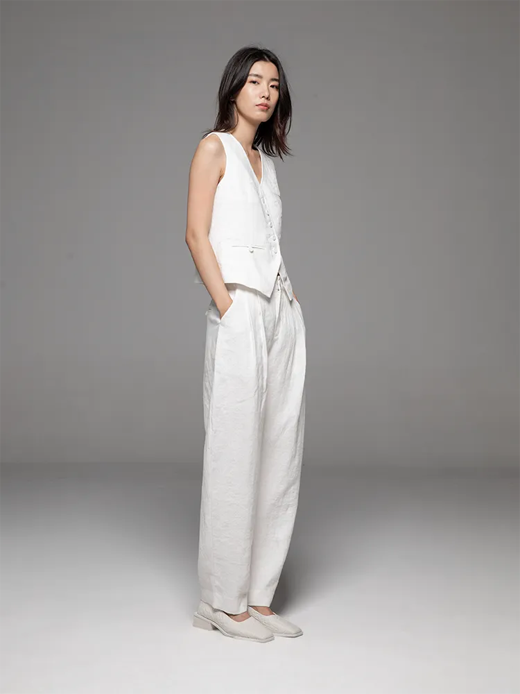 Linen Relaxed Banana Pants