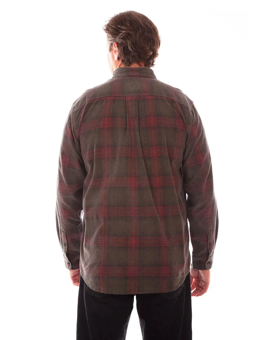 Men's Corduroy Plaid Shirt