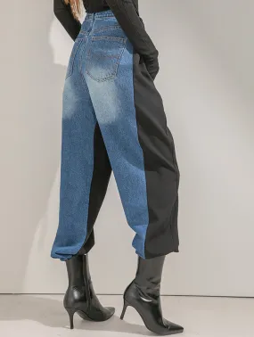 P2678 Denim Elastic Waist Pants