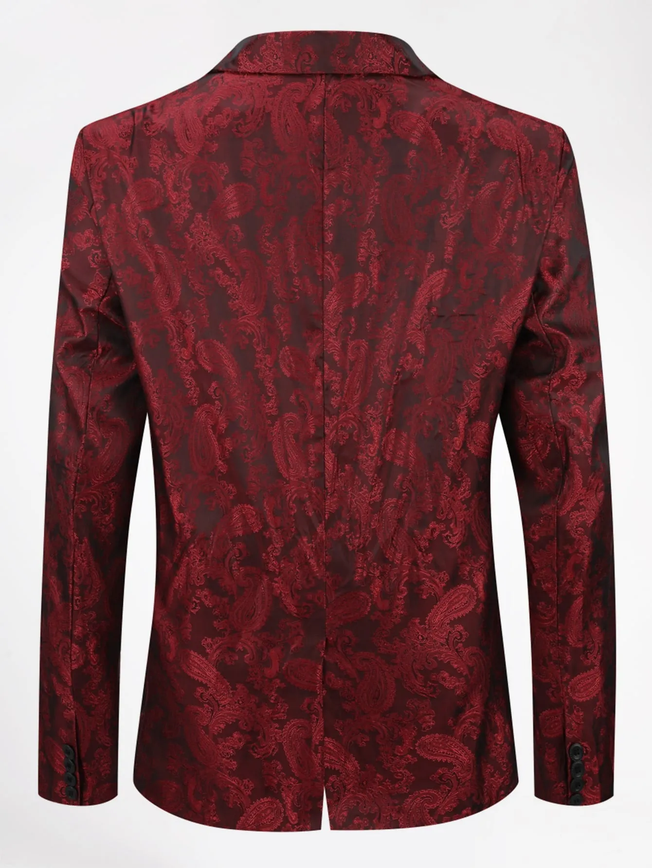 Paisley Print Single Button Blazer and Tailored Pants