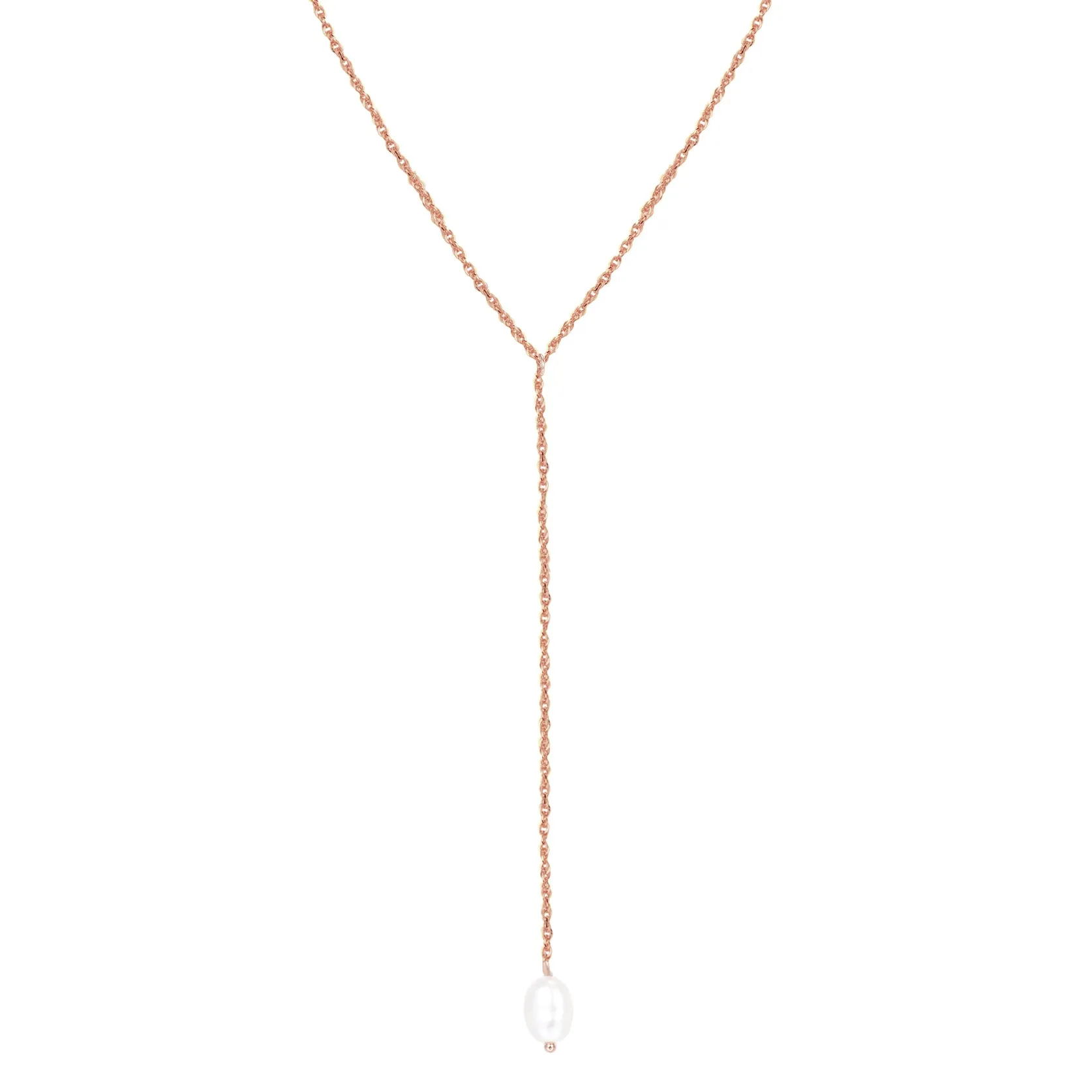 Pearl Pendant Lariat Necklace Sterling Silver