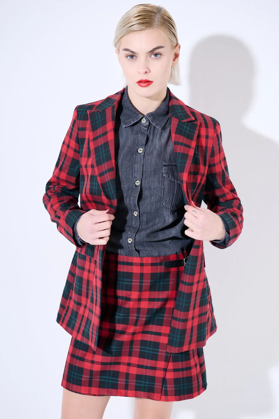 Plaid tailored blazer wholesale