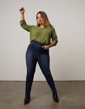 Plus Size Elastic Waist Jeans