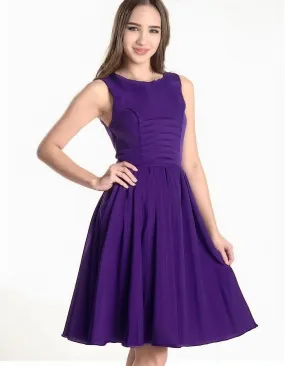 Purple Fit & Flare A-Line Party Dress