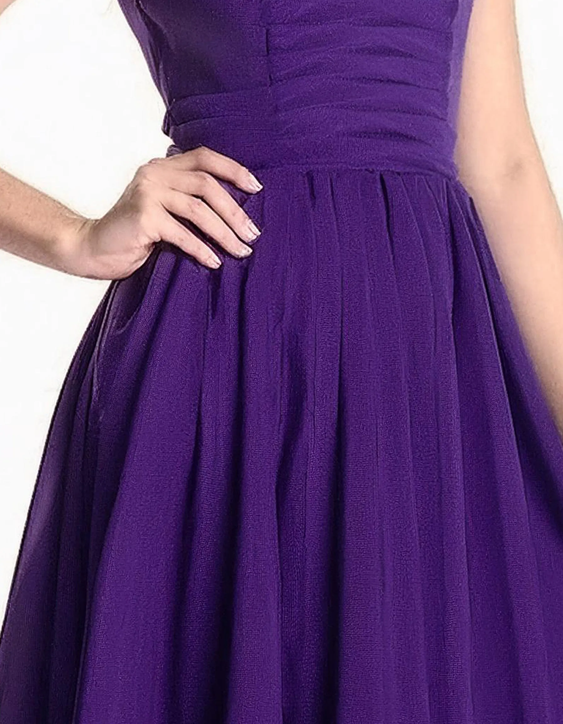 Purple Fit & Flare A-Line Party Dress