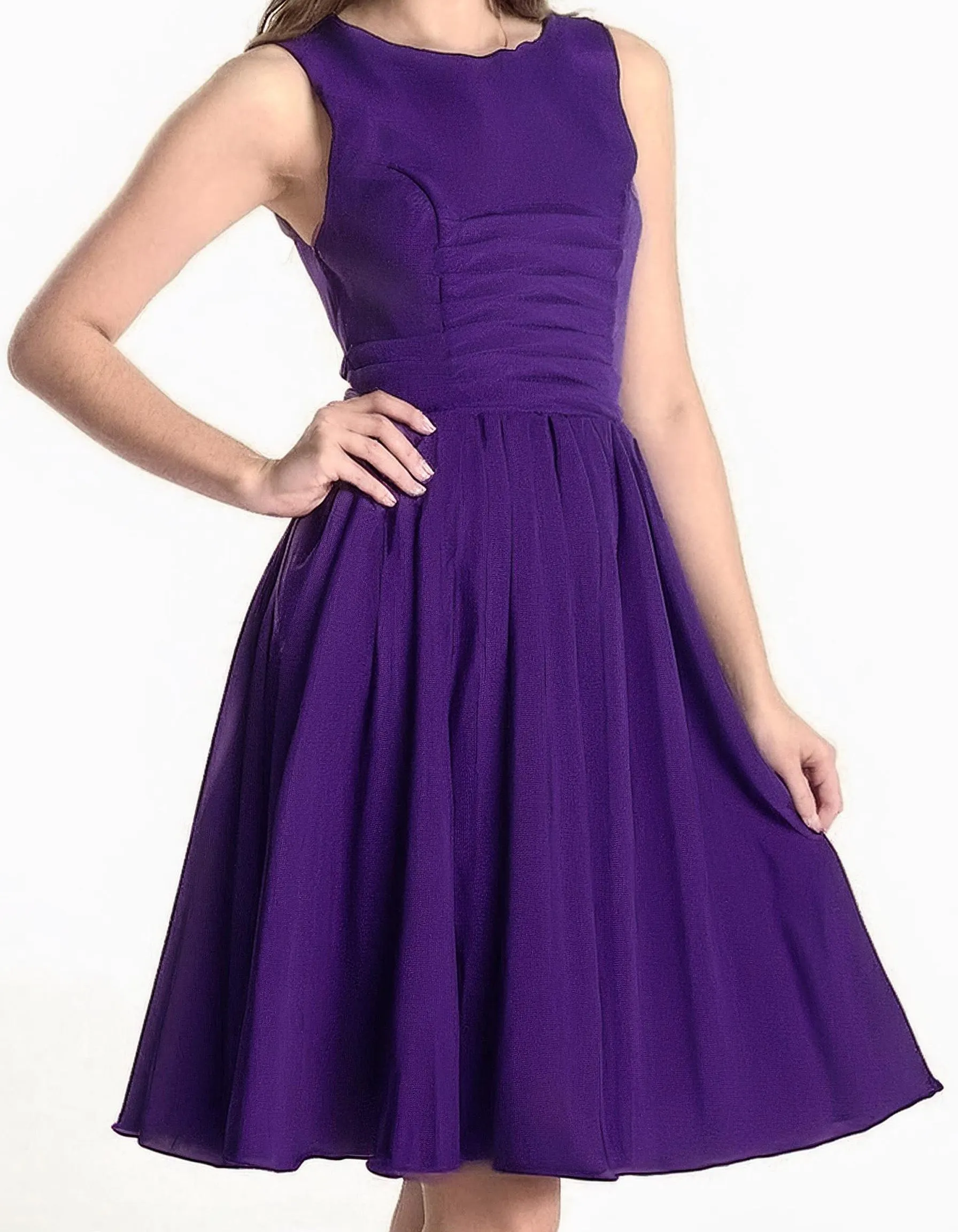 Purple Fit & Flare A-Line Party Dress