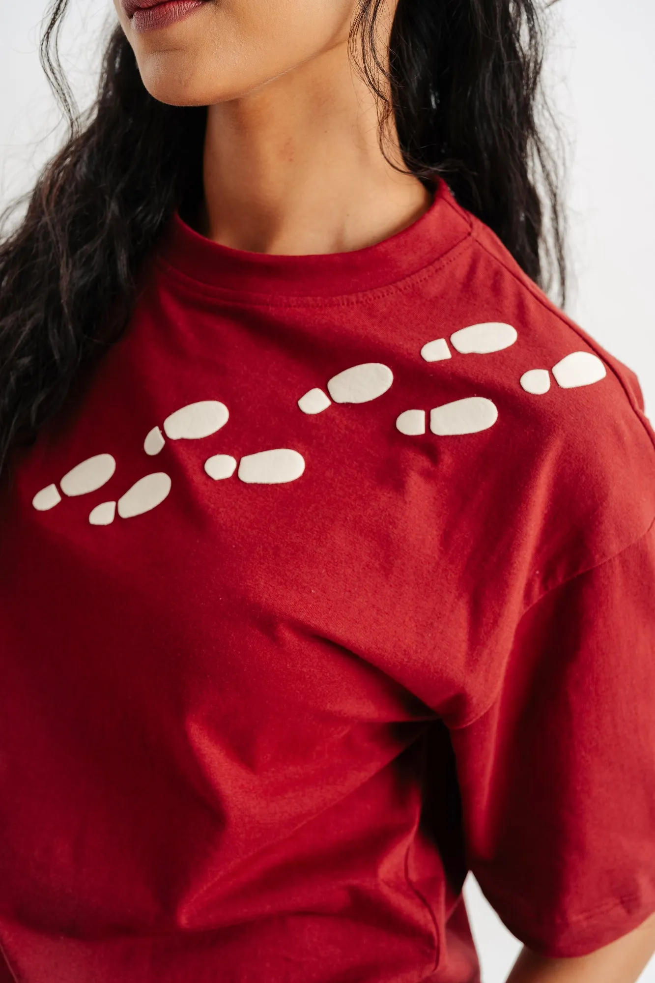 Red Swear Up Oversized Tees