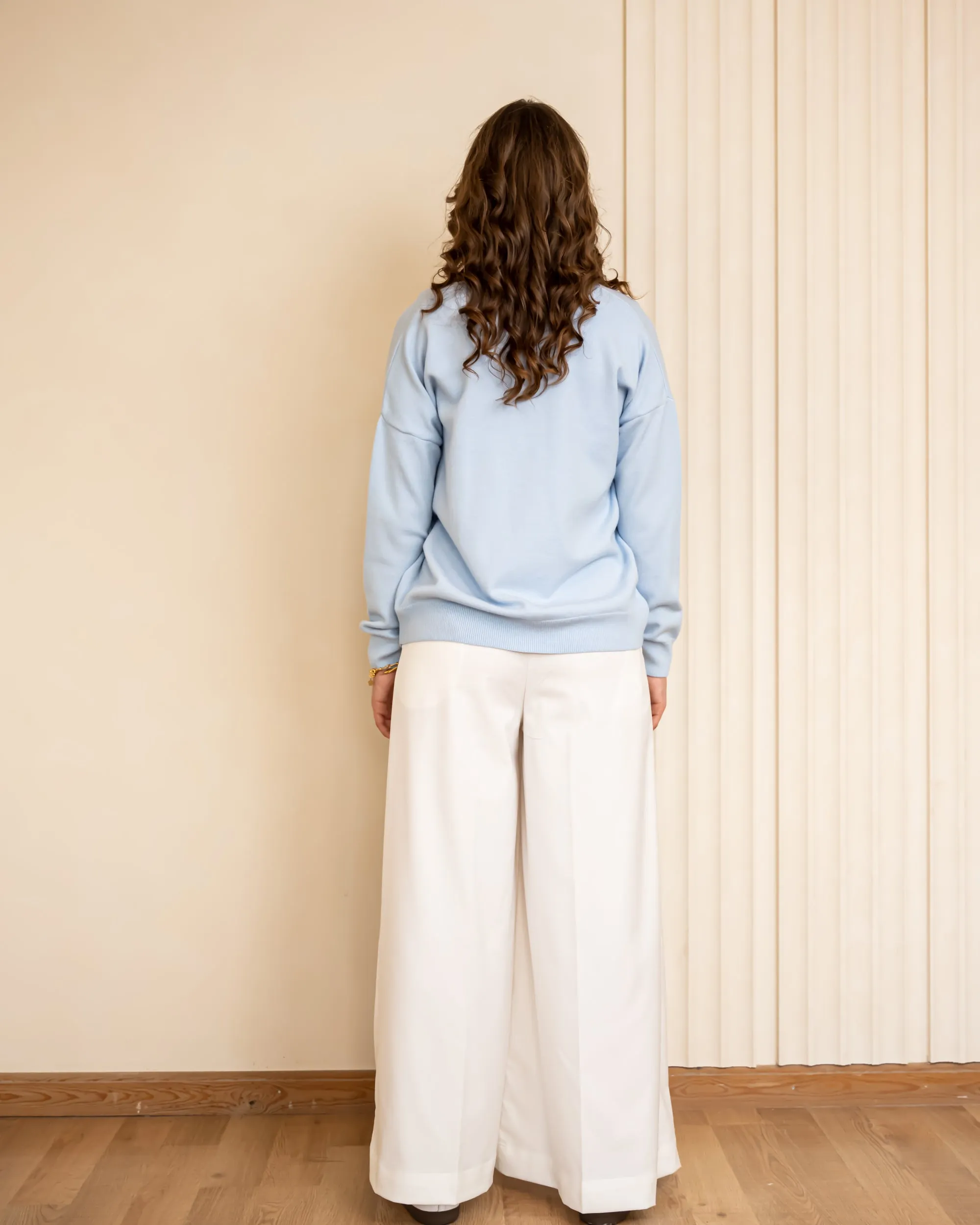 SHORT KNIT CARDIGAN -BABY BLUE