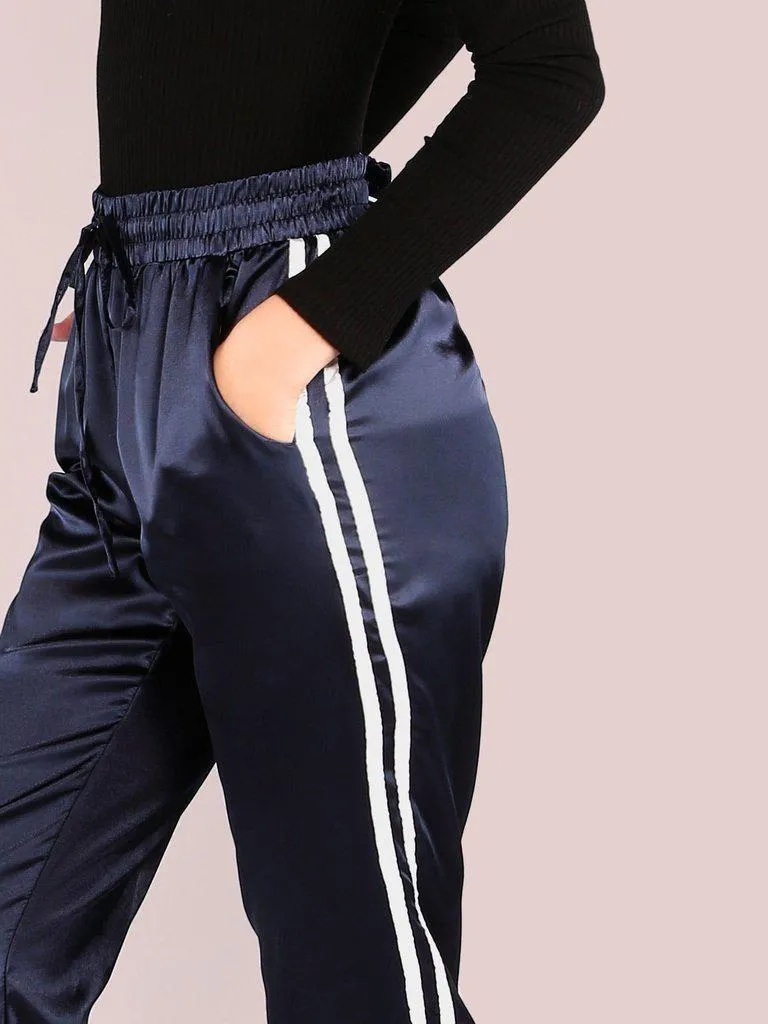 Side Striped Satin Trainer Joggers