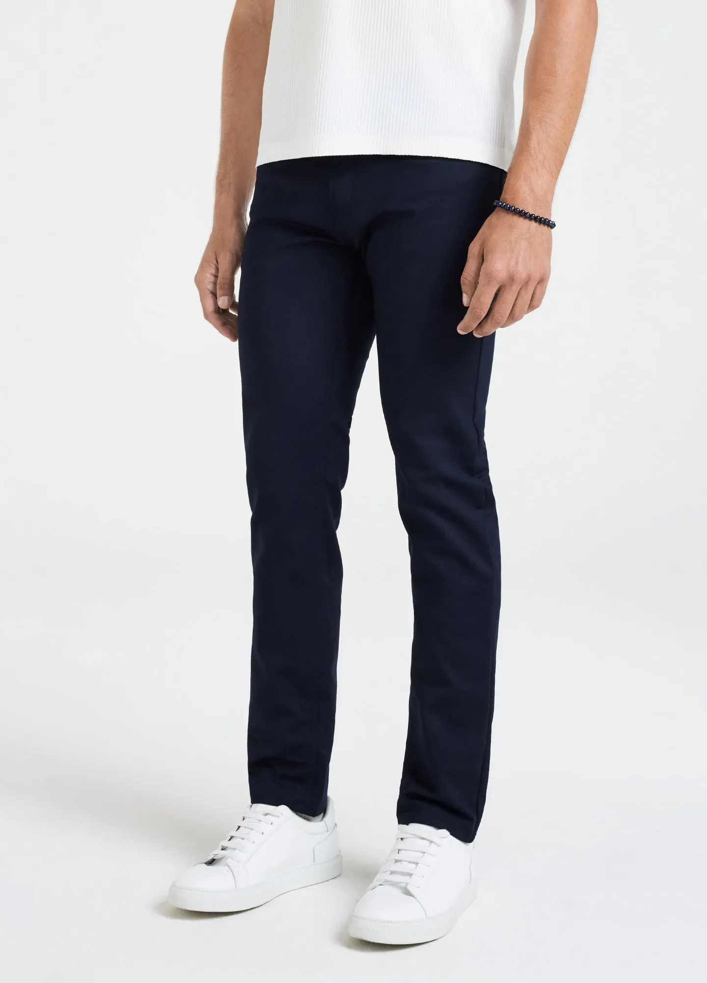 Slim Fit Tech Cotton Stretch Jeans Navy