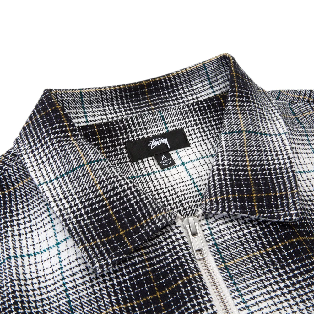 STÜSSY PAUL SHADOW PLAID ZIP SHIRT // BLACK