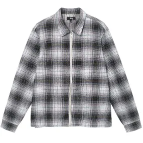 STÜSSY PAUL SHADOW PLAID ZIP SHIRT // BLACK