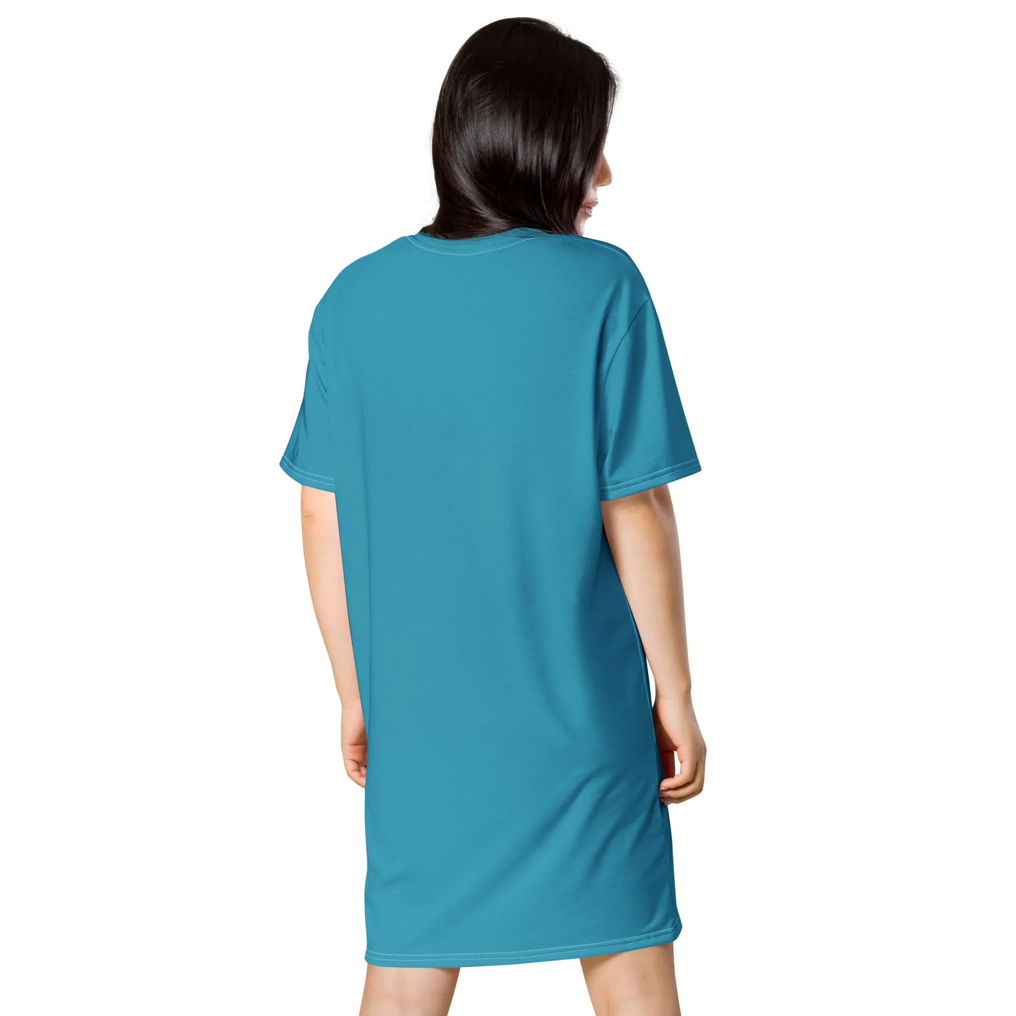 T-Shirt Dress Colour Blue (Glamourange Colour T-Shirt Dresses for Women)