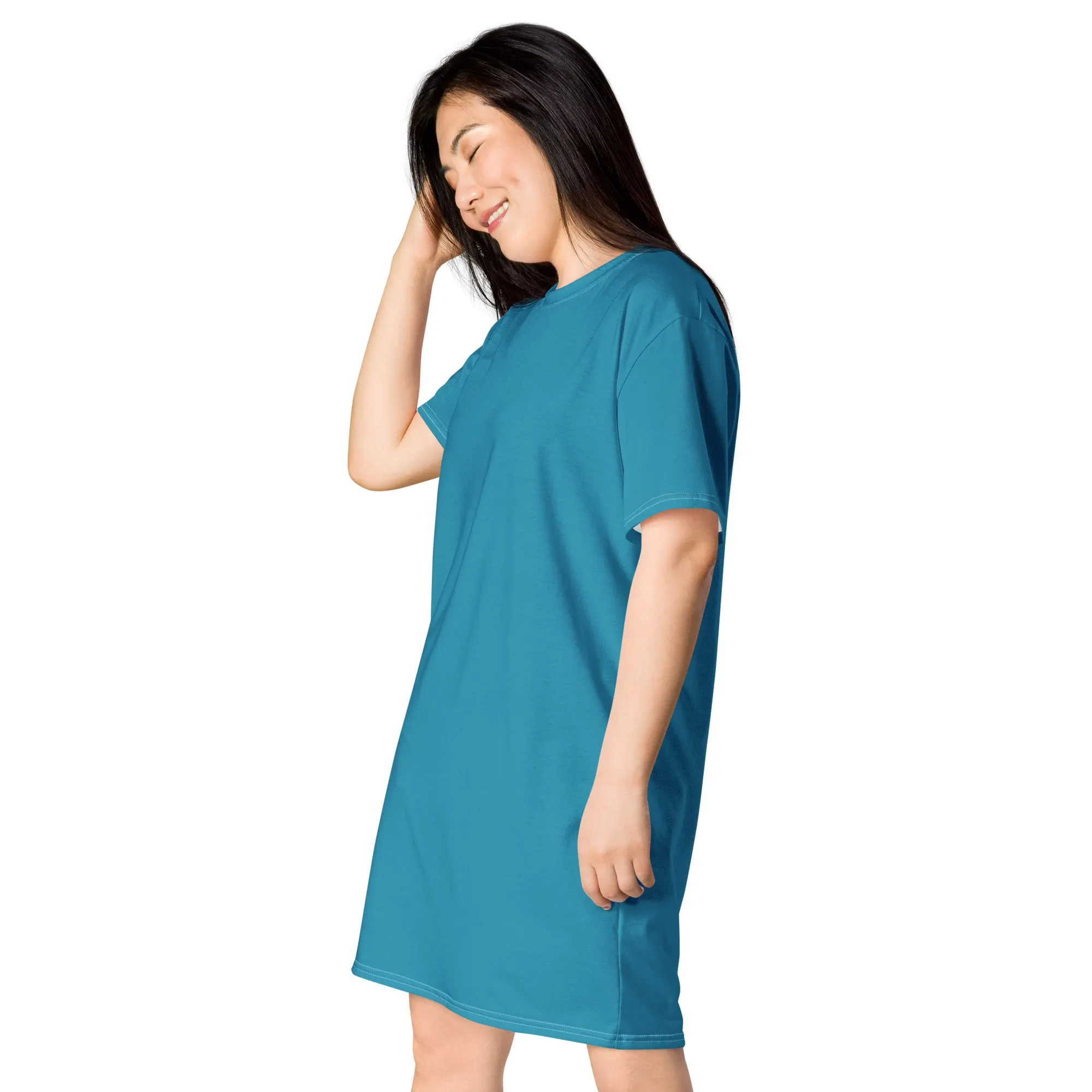 T-Shirt Dress Colour Blue (Glamourange Colour T-Shirt Dresses for Women)