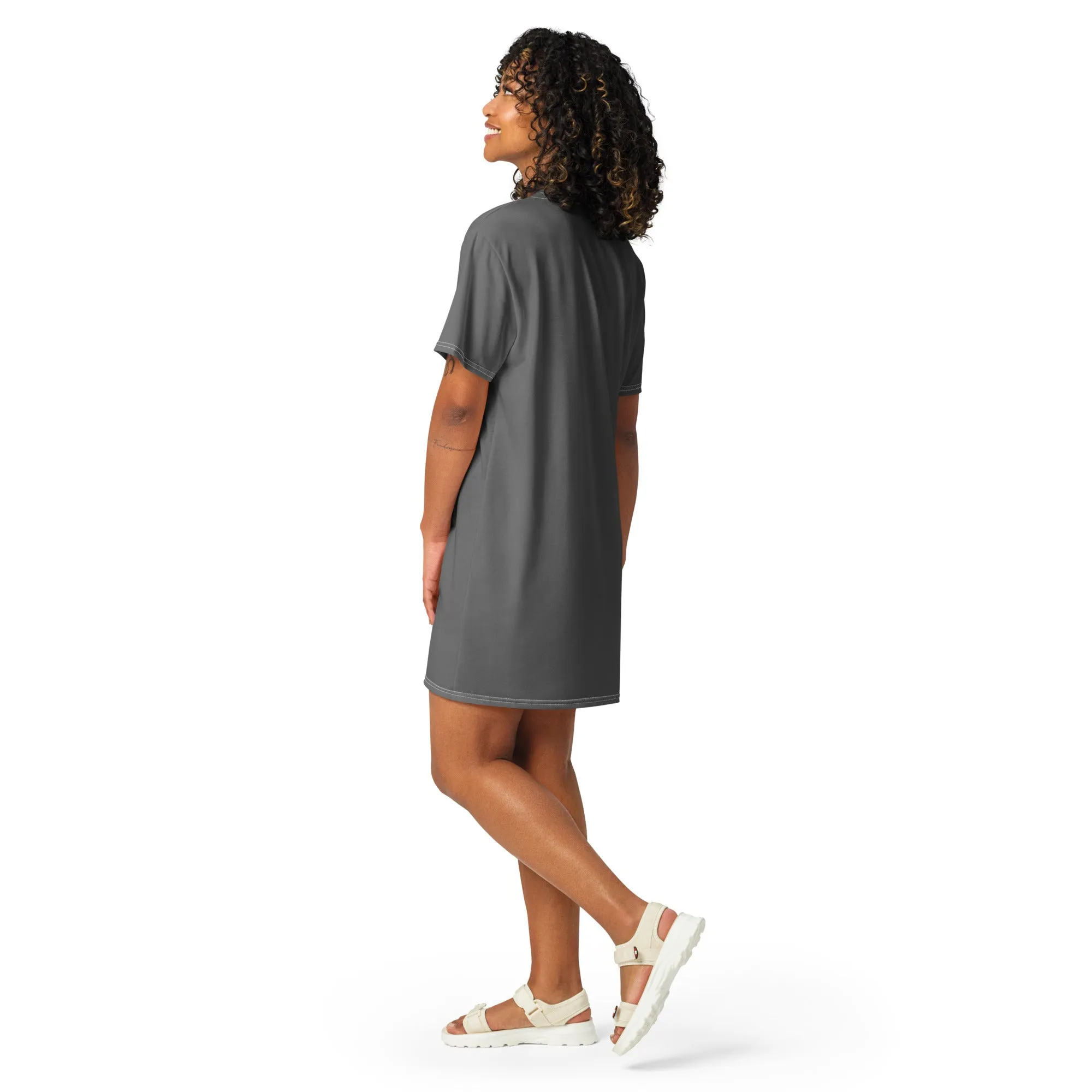 T-Shirt Dress Colour Grey (Glamourange Colour T-Shirt Dresses for Women)