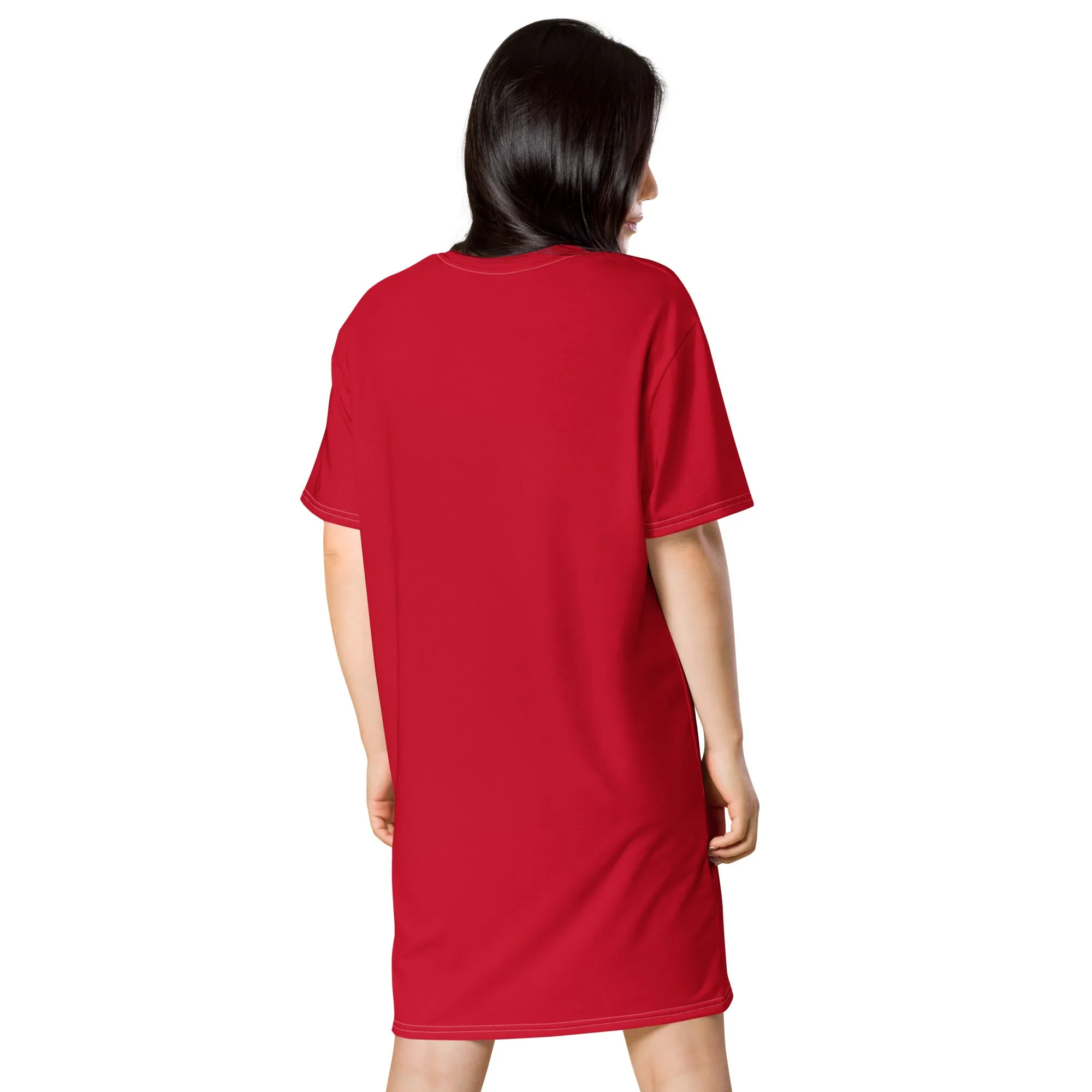 T-Shirt Dress Colour Red (Glamourange Colour T-Shirt Dresses for Women)