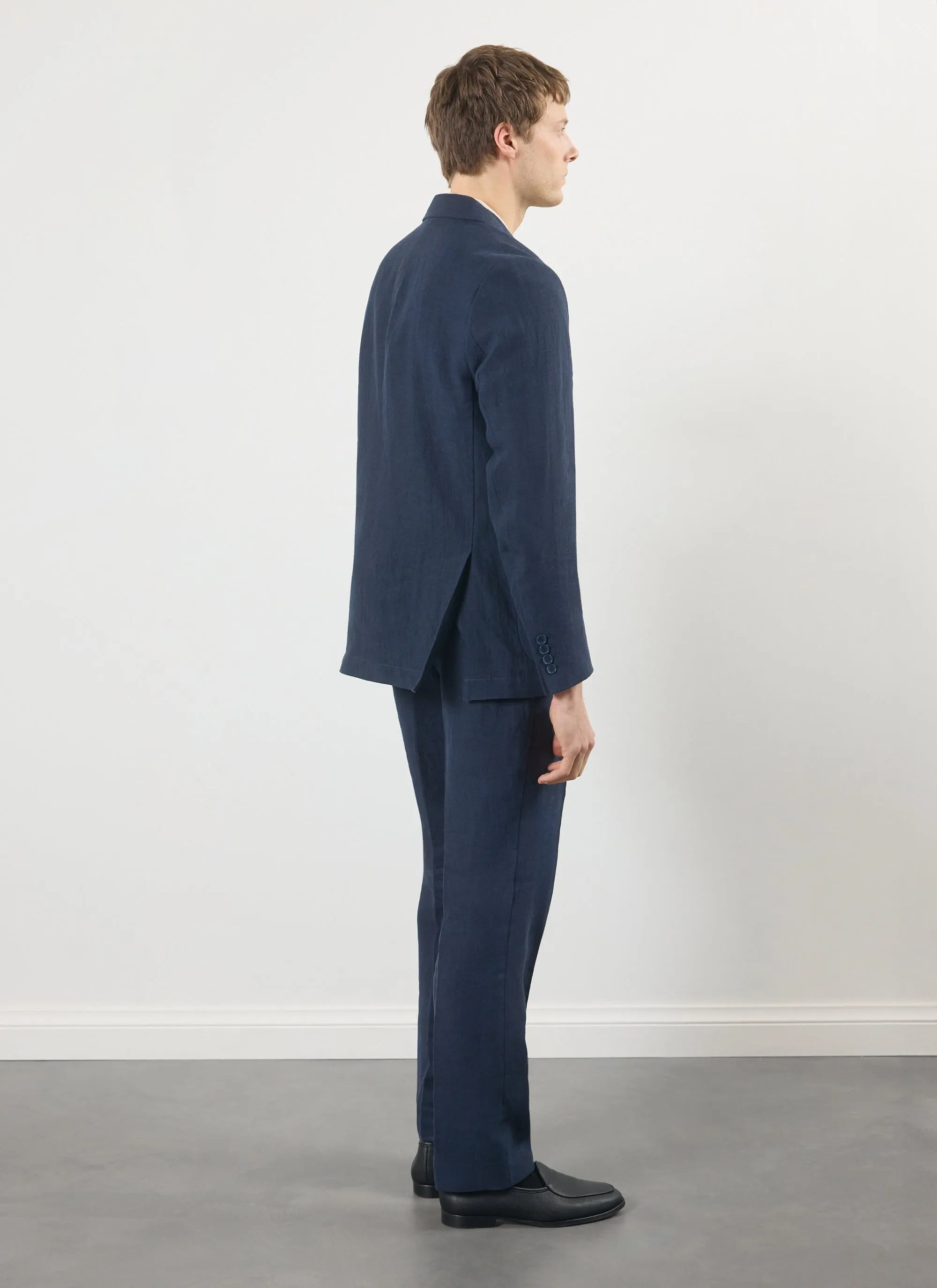 Tailored Linen Blazer | Navy