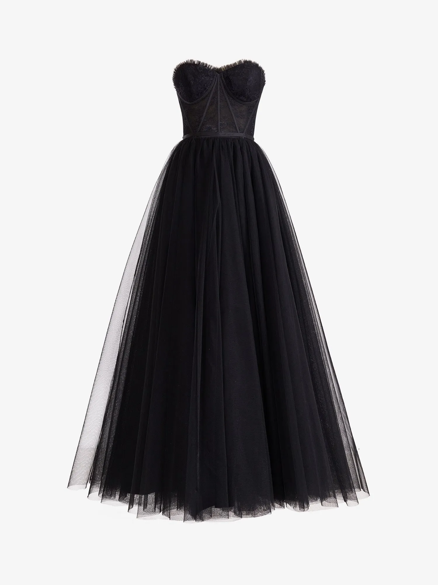 Talia |A Line Sweetheart Corset Tulle Prom Dress with Slit