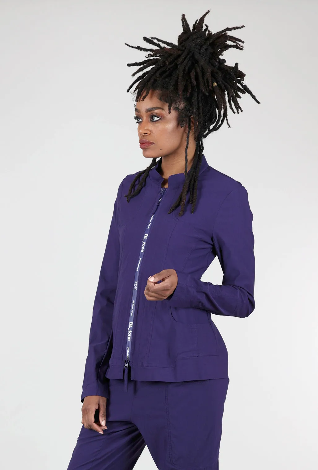 Twill Tech Sleek Jacket, Azure