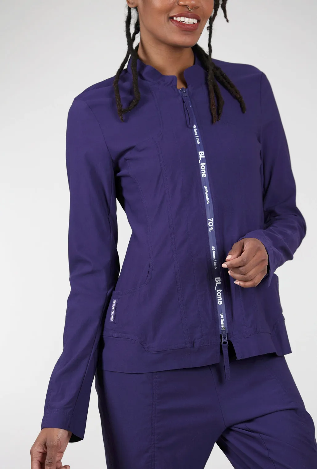 Twill Tech Sleek Jacket, Azure