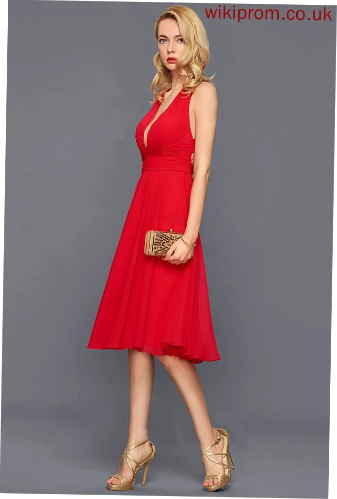 V-Neck Formal Dresses Dresses Chiffon A-line Baylee