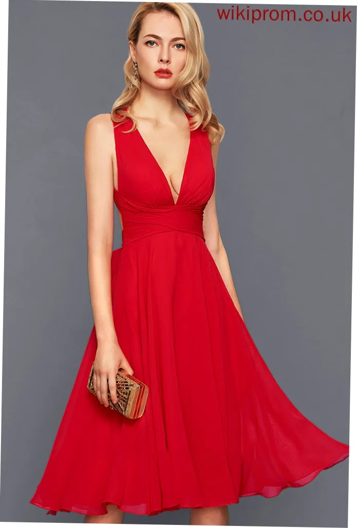 V-Neck Formal Dresses Dresses Chiffon A-line Baylee