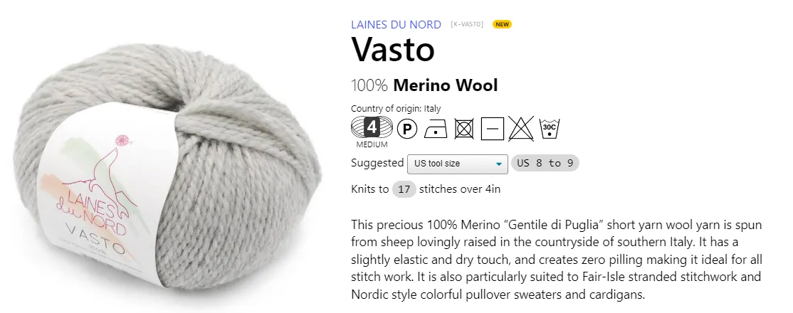 VASTO YARN - LAINES DU NORD