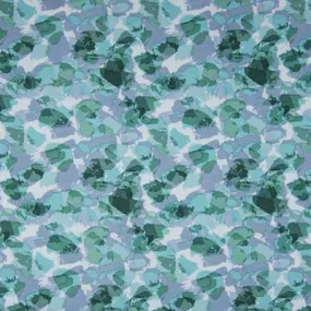 WATERCOLOUR MINT BRUSH STROKES ORGANIC FRENCH TERRY PER METRE