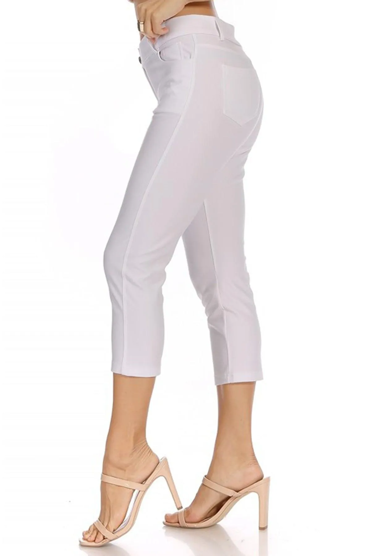 Women's Casual Comfy Slim Pocket Capri Pants