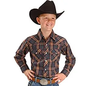 Wrangler Boys Assorted Plaid Western Shirt Style 201WAAL